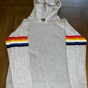 Grey sweater with a hood